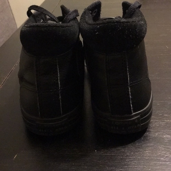 All black leather high top converse - Picture 4 of 5